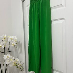 SHEIN Vibrant Green Wide Leg Pants